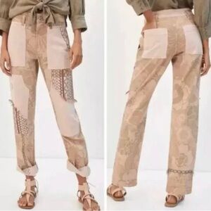Anthropologie Pilcro The Wanderer Pink Patchwork Jeans